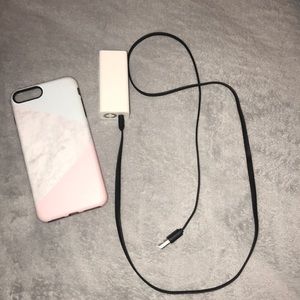 Portable charger with iphone 7 plus case